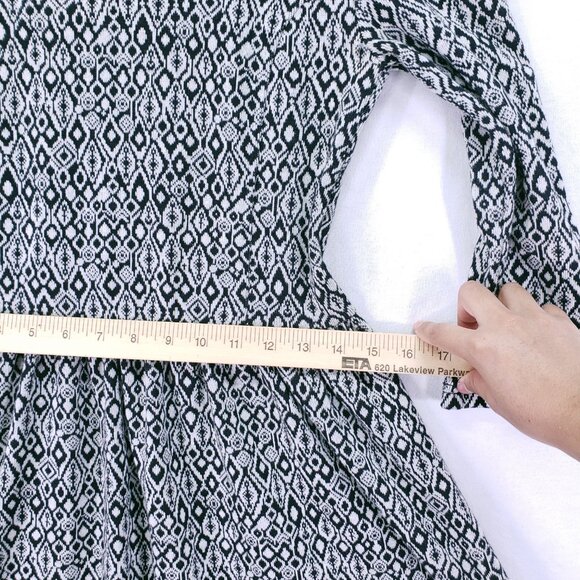 BP Black n White Geometric Pattern Thick Boho Fit and Flare Dress Size M - Picture 6 of 15